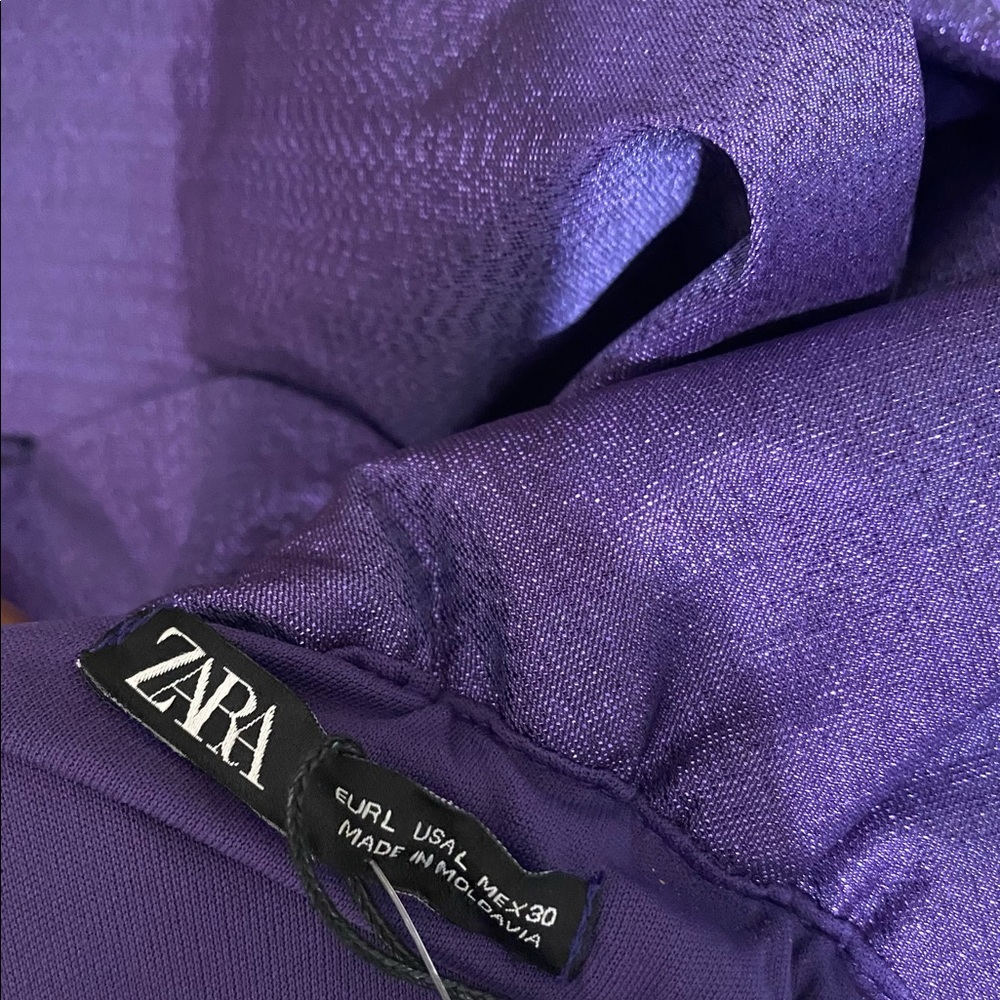 Zara Purple Ruffle Mini Dress - Picture 3 of 8